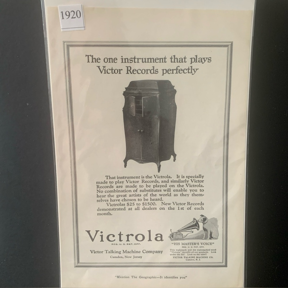 Vintage 1920 Victrola The One Instrument That Plays Perfectly Ad Advertisement